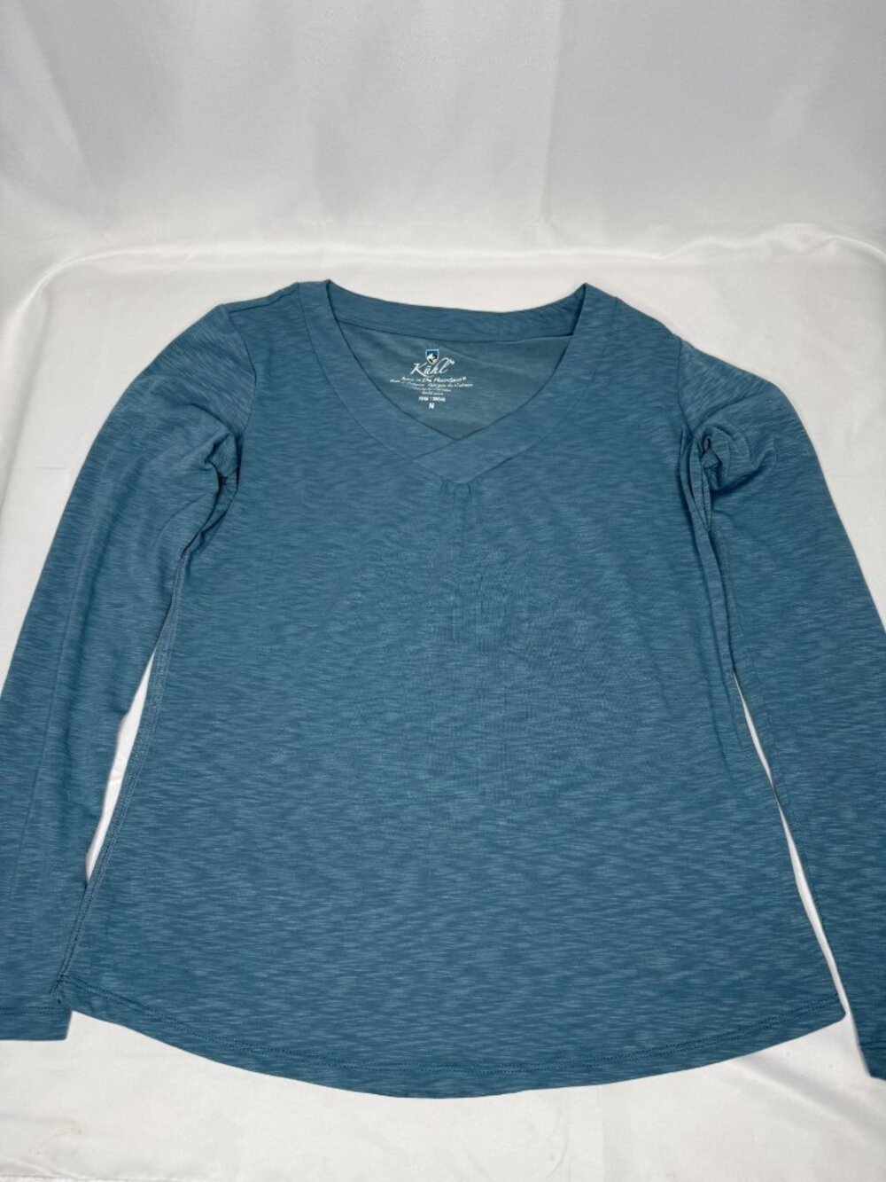 Kuhl Womens Long-Sleeve V-Neck Shirt Blue Size M Lightweight & Comfortable
